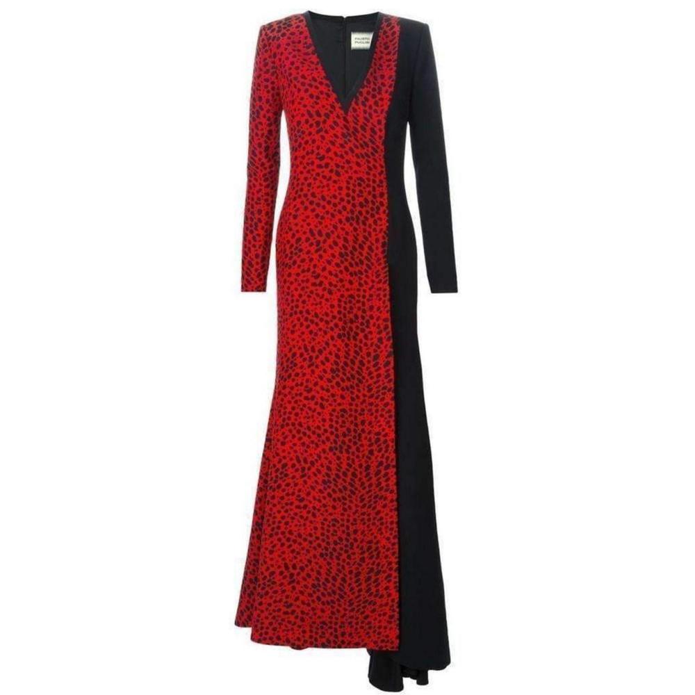 Fausto Puglisi - Red Leopard Print Stretch Silk Gown - IT 38